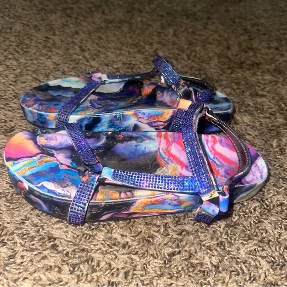 Madden Girl Purple and Blue Cosmic Sandals - Picture 2 of 9